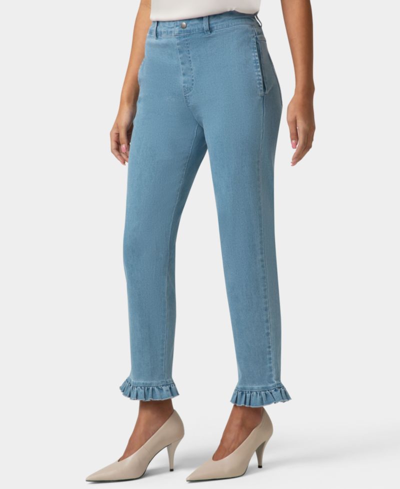 Women's Ruffle Denim Skimmer Pull-On Pant