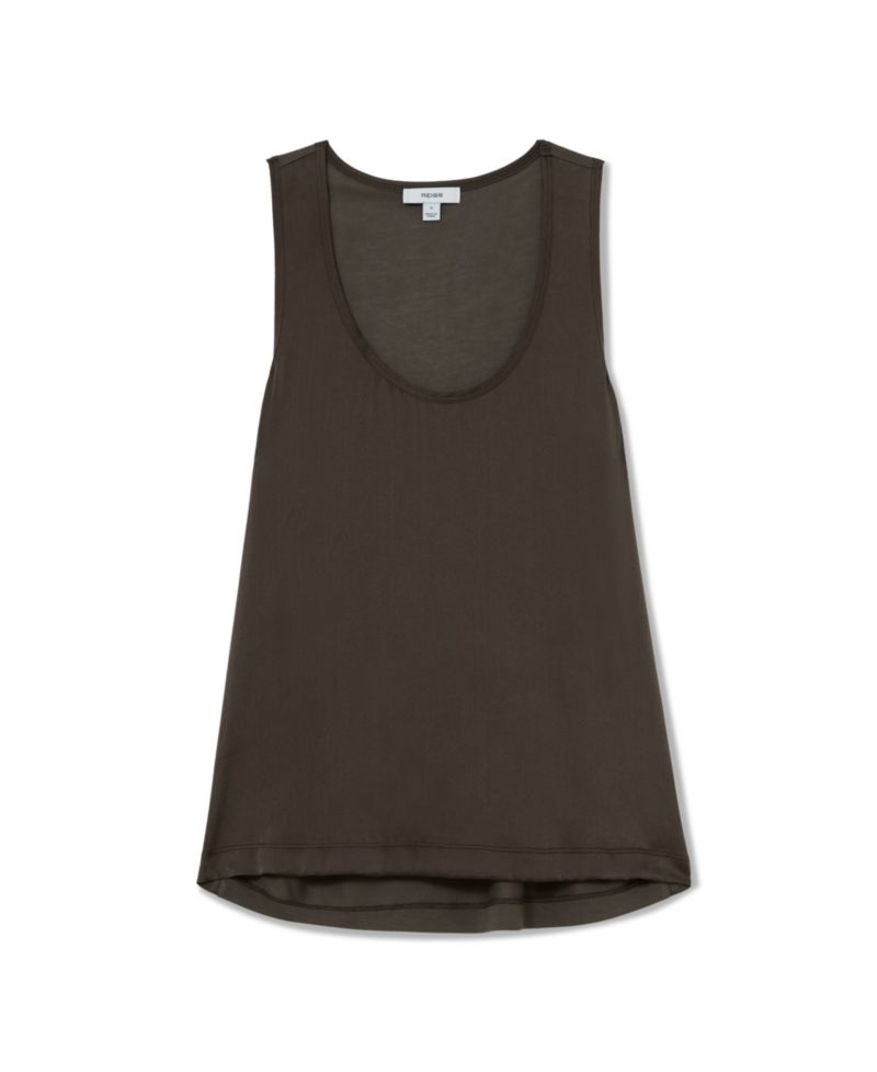 Women's Ruby Silk-Front Scoop Neck Cami Top