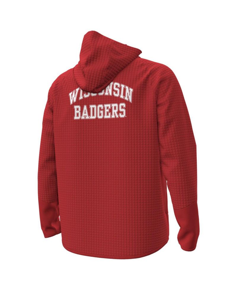 Men's Red Wisconsin Badgers 1980 Throwback Unstoppable Fleece Full-Zip Jacket