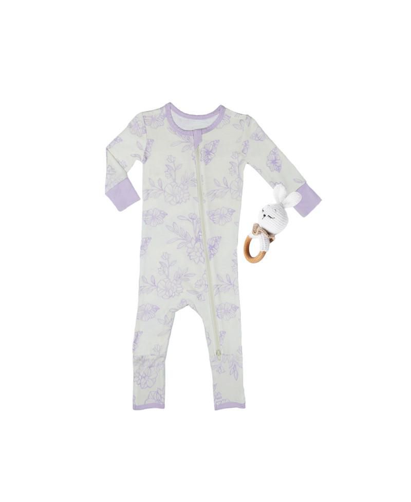 Baby Girls Grey by Everly Grey Convertible Romper Fitted Long Sleeve Pajama