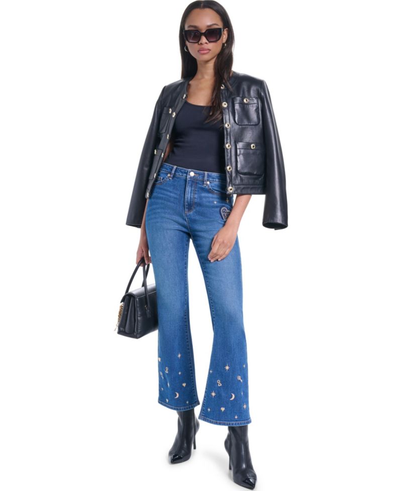 Petite Mid-Rise Charm Detail Pants