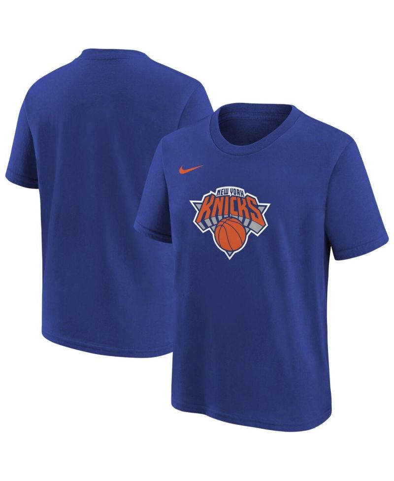 Big Boys and Girls Blue New York Knicks Team Essential Logo T-Shirt