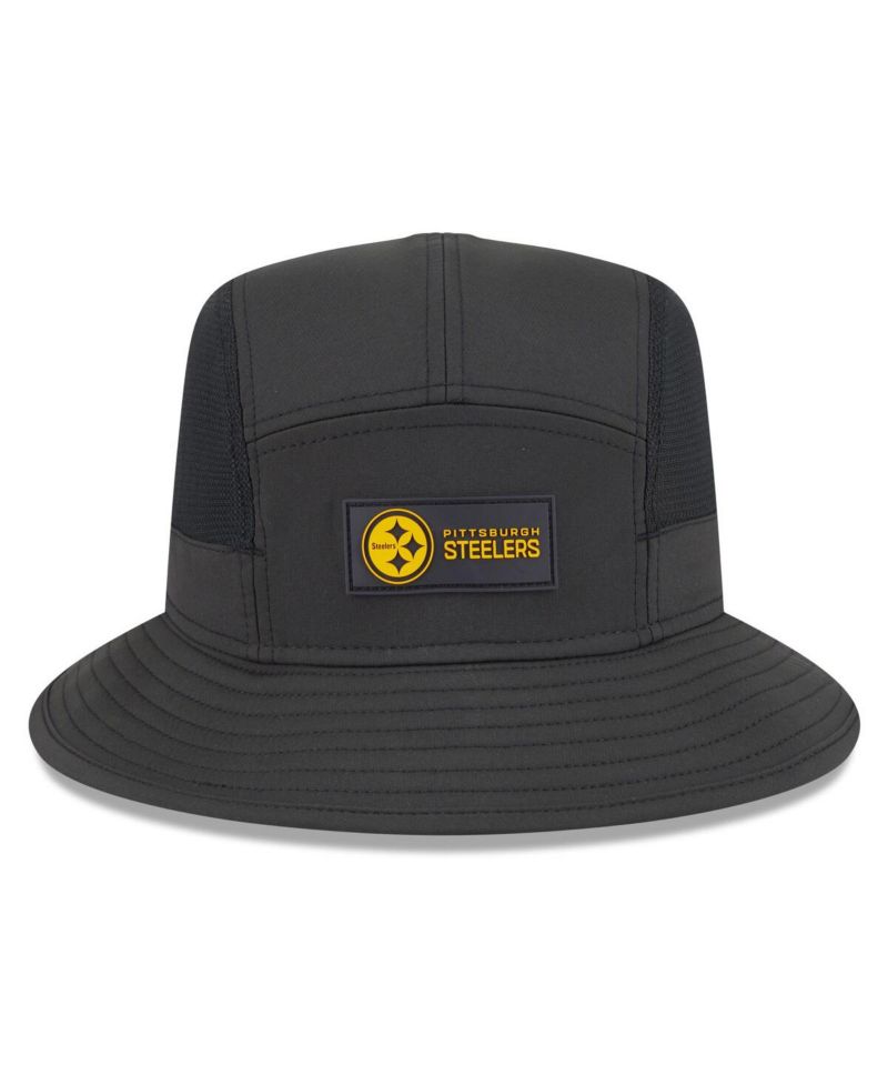 Men's Black Pittsburgh Steelers 2025 Sideline Bucket Hat