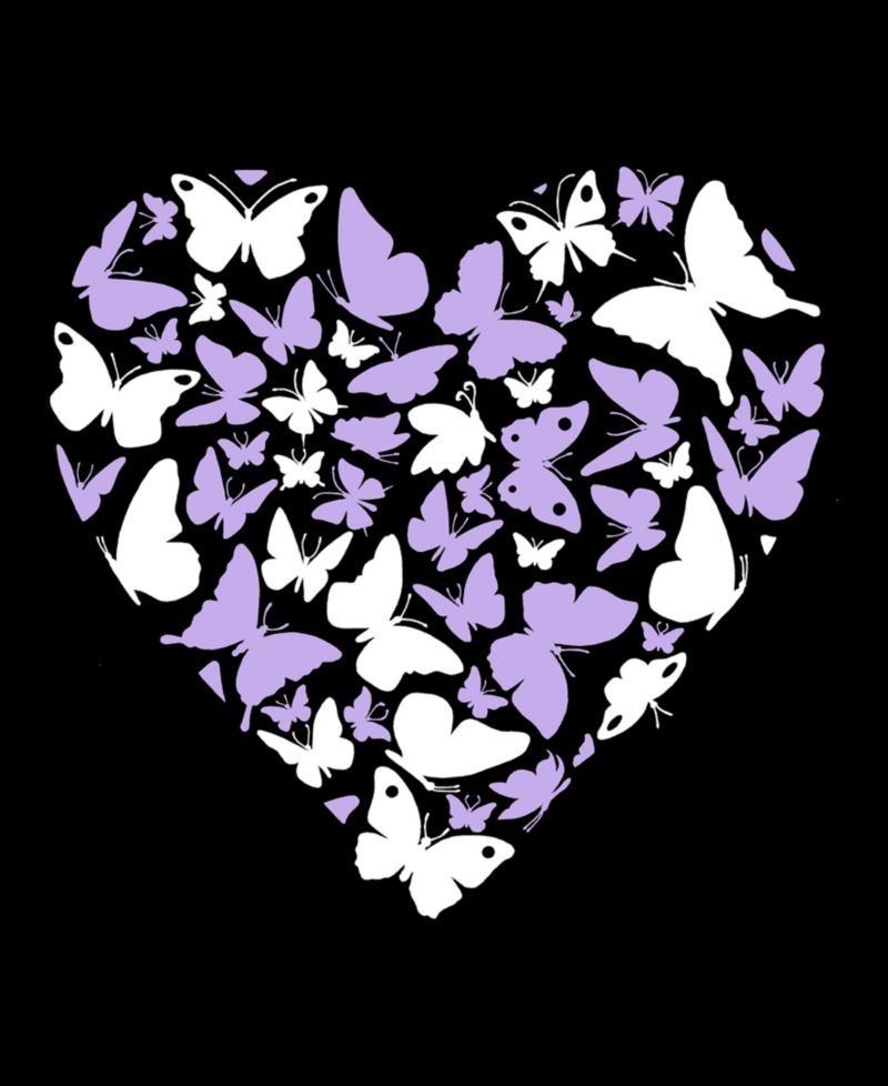 Men's Butterfly Heart Word Art Crewneck Sweatshirt