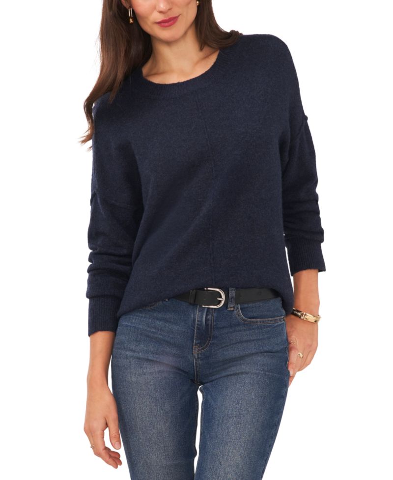 Women's Cozy Crewneck Long-Sleeve Extend-Shoulder Sweater