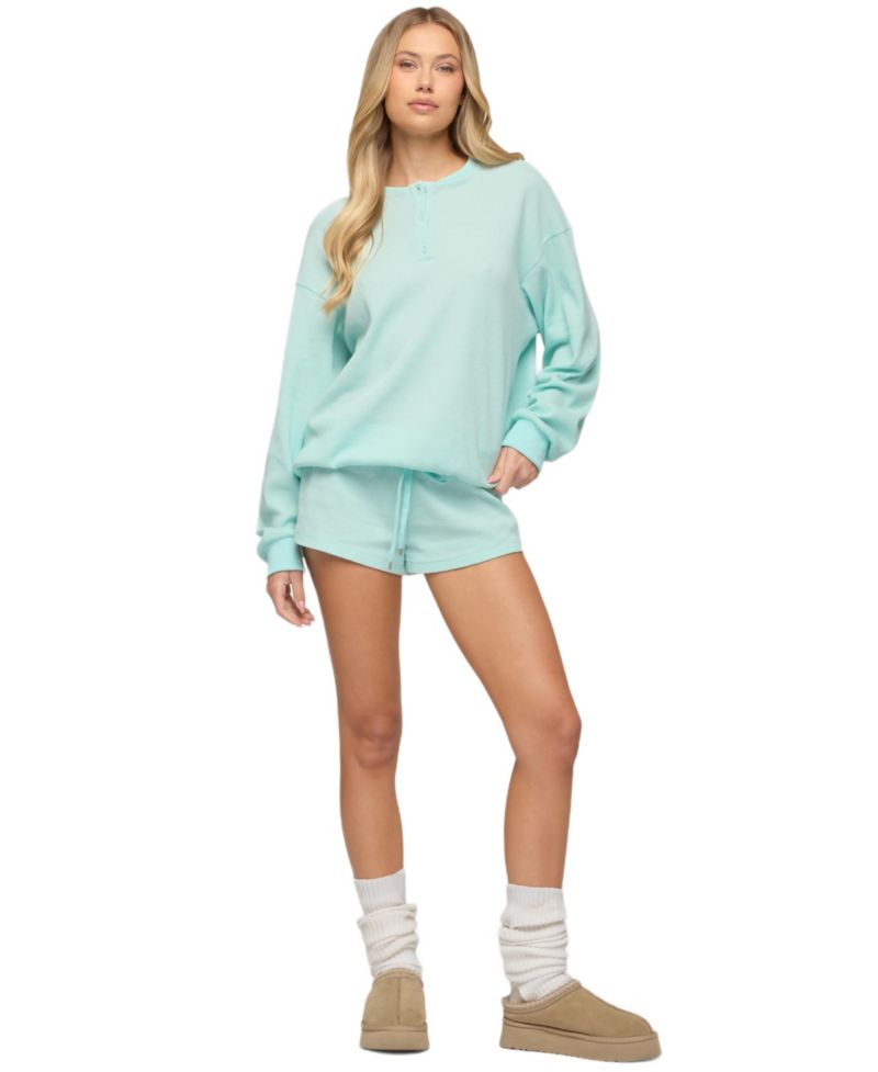 Women's Baila Waffle Henley Top