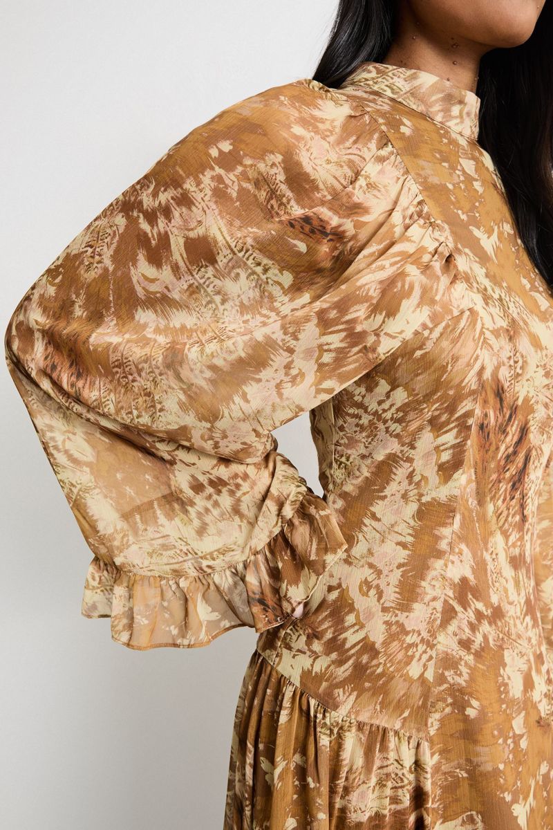 Women's Romantic Chiffon Sleeve Midaxi Dress