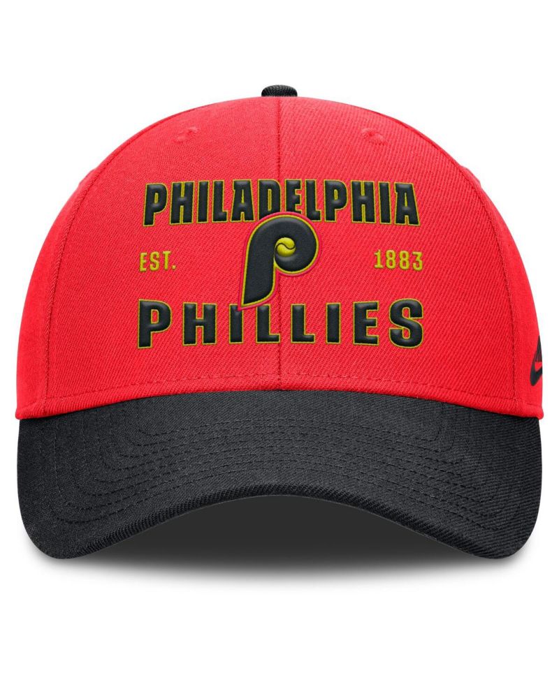 Men's Crimson/Black Philadelphia Phillies Neon 90s Rise Adjustable Hat