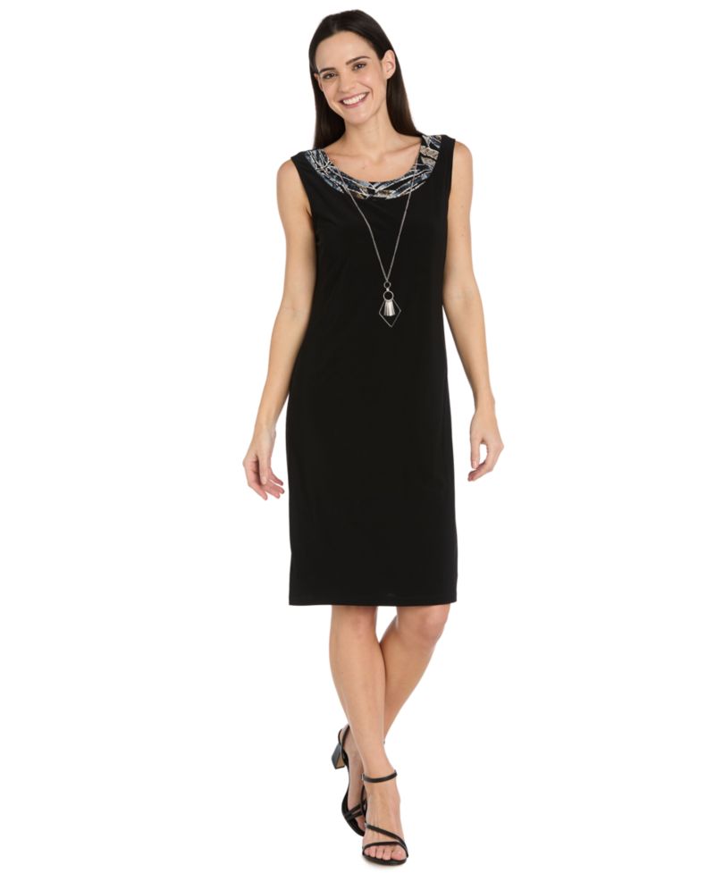 Petites Printed A-Line Scoop Neck 2-Piece Dress and Jacket Set