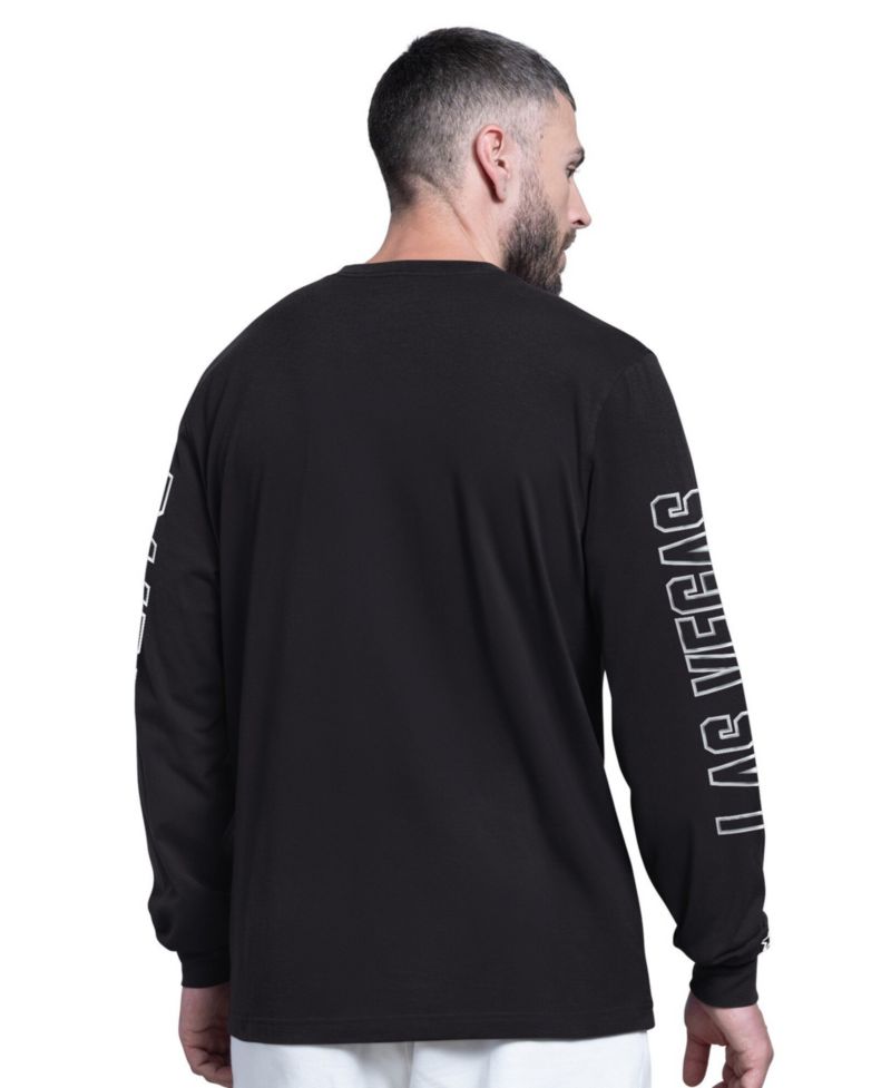 Men's Black Las Vegas Raiders Clutch Hit II Long-Sleeve T-Shirt