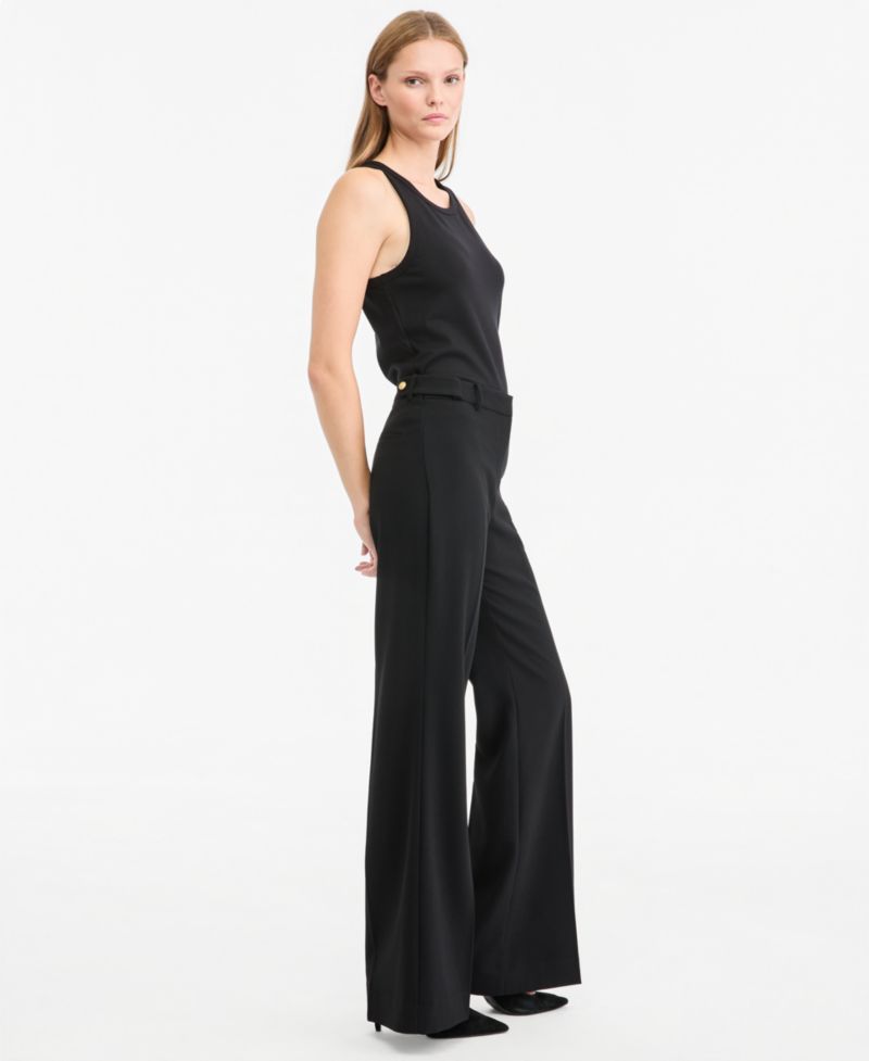 Women's Cecelia Wide-Leg High-Waisted Crepe Pants