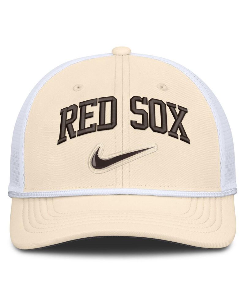Men's Natural/White Boston Red Sox Rise Dri-FIT Trucker Adjustable Hat