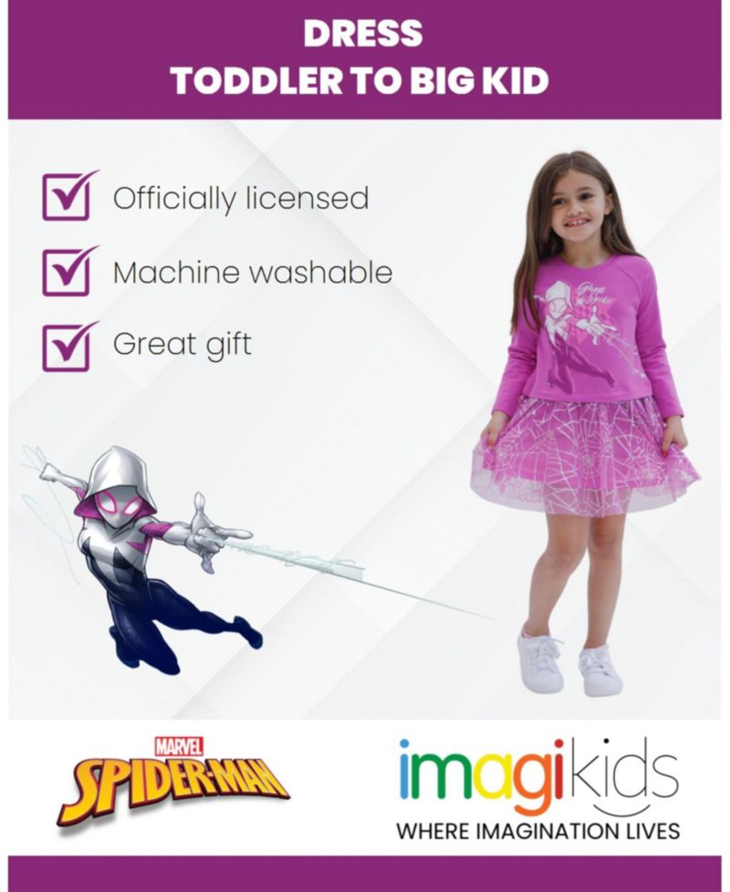 Toddler Girls Spider-Gwen Ghost Spider French Terry Dress to