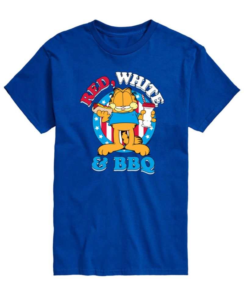 Men's Garfield Red White And BBQ Short-Sleeve Graphic T-Shirt