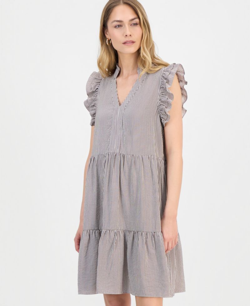 Petite Ruffled Tiered Shift Dress
