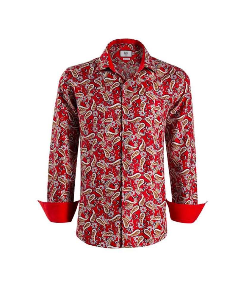 Men's Slim Fit Paisley Sport Button-Down Shirt