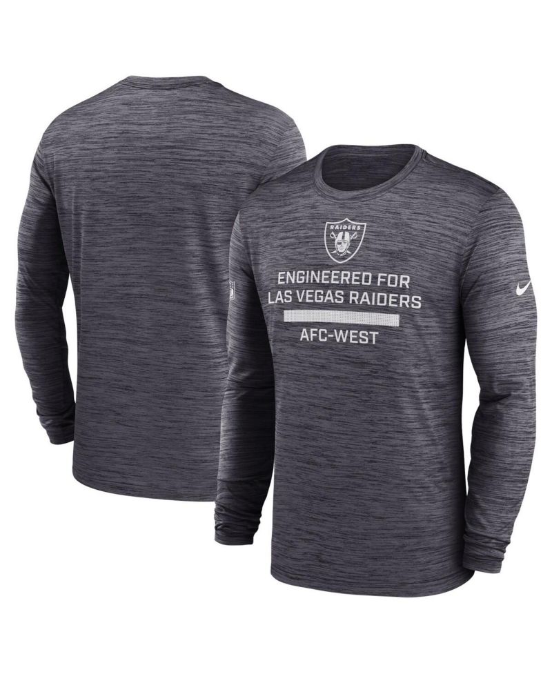Men's Black Las Vegas Raiders Sideline Velocity Performance Long Sleeve T-Shirt