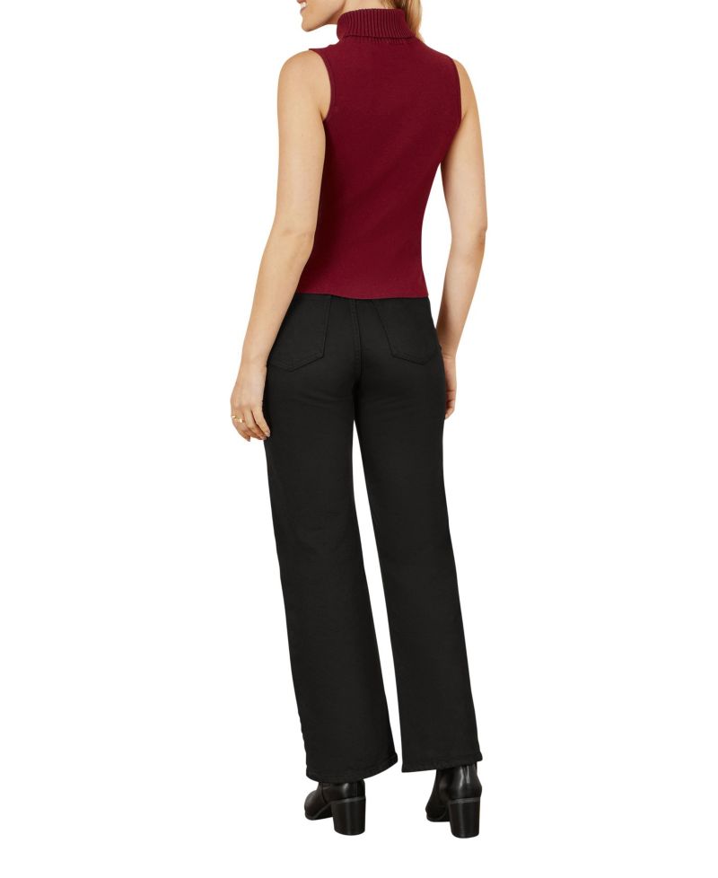 Women's High Neck Knitted Sleeveless Sweater