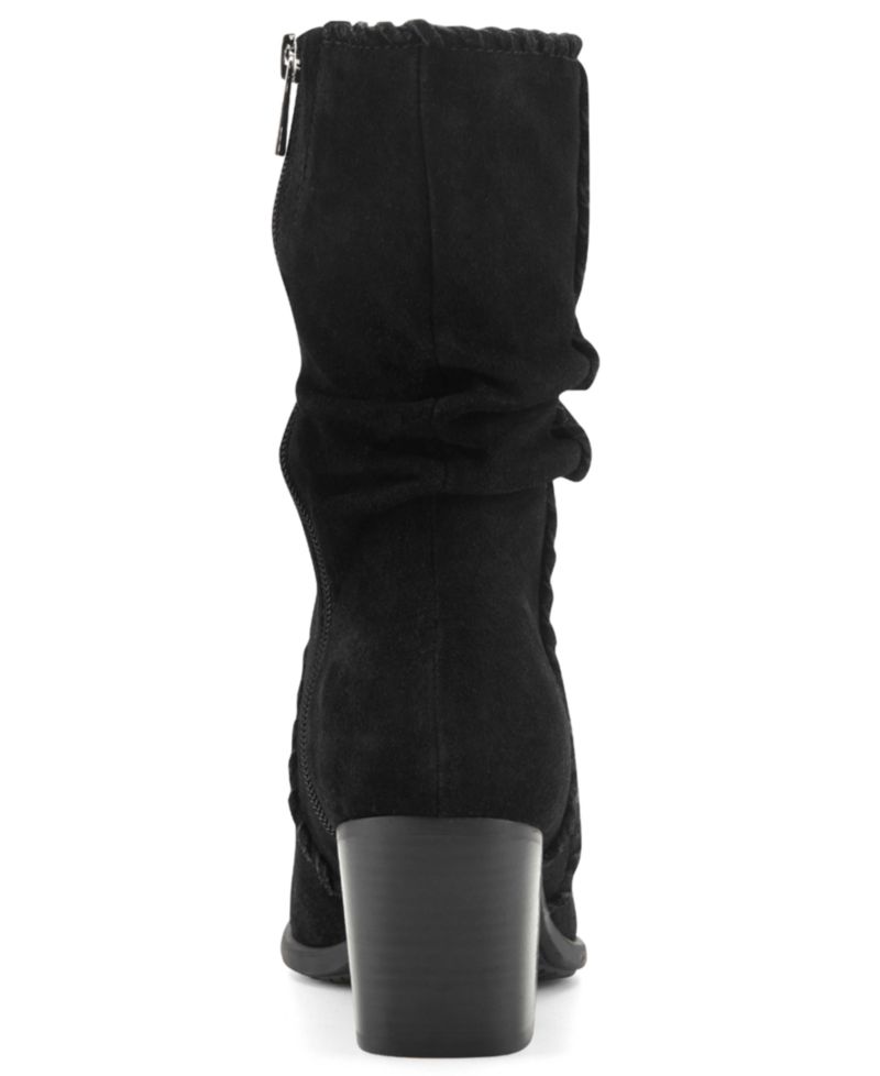 Women's Venla Suede Slouch Whipstitch Block Heel Boots