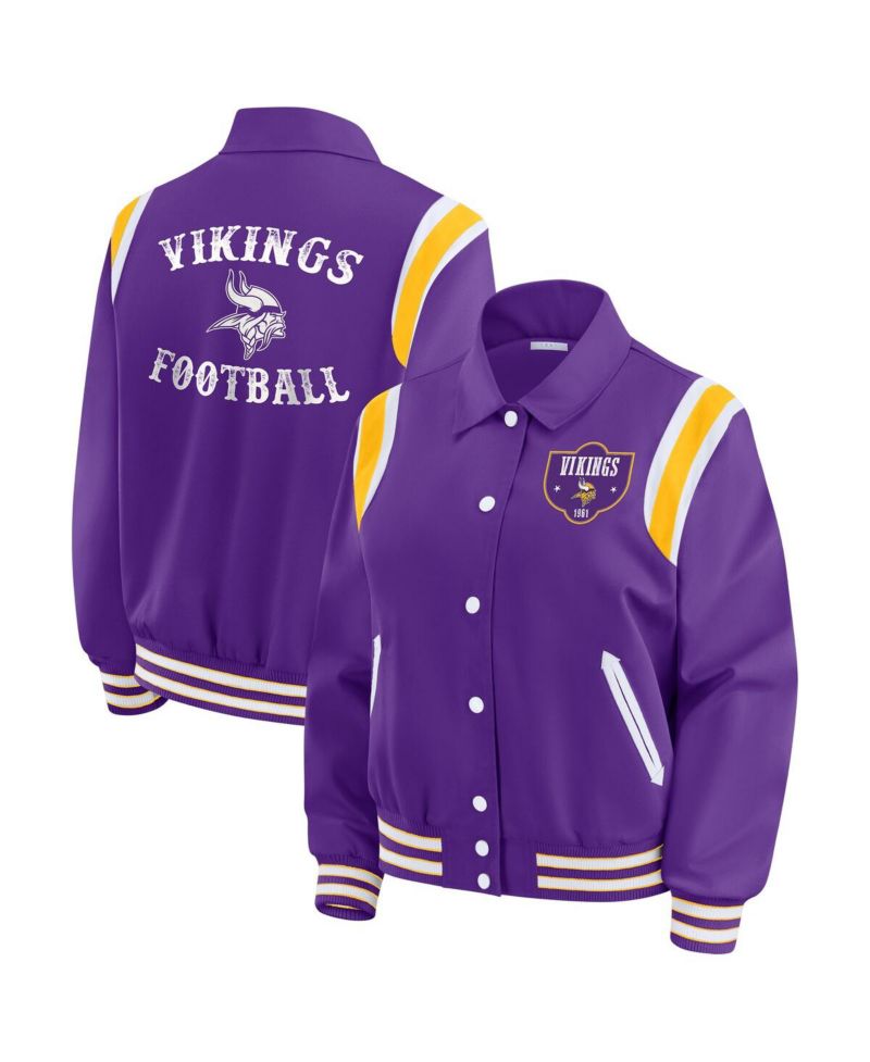 Women's Purple Minnesota Vikings Varsity Lightweight Full-Snap Jacket