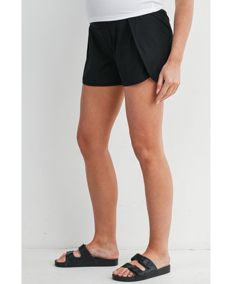 Women's Maternity Over-the-Belly Active Shorts with Built-In Liner