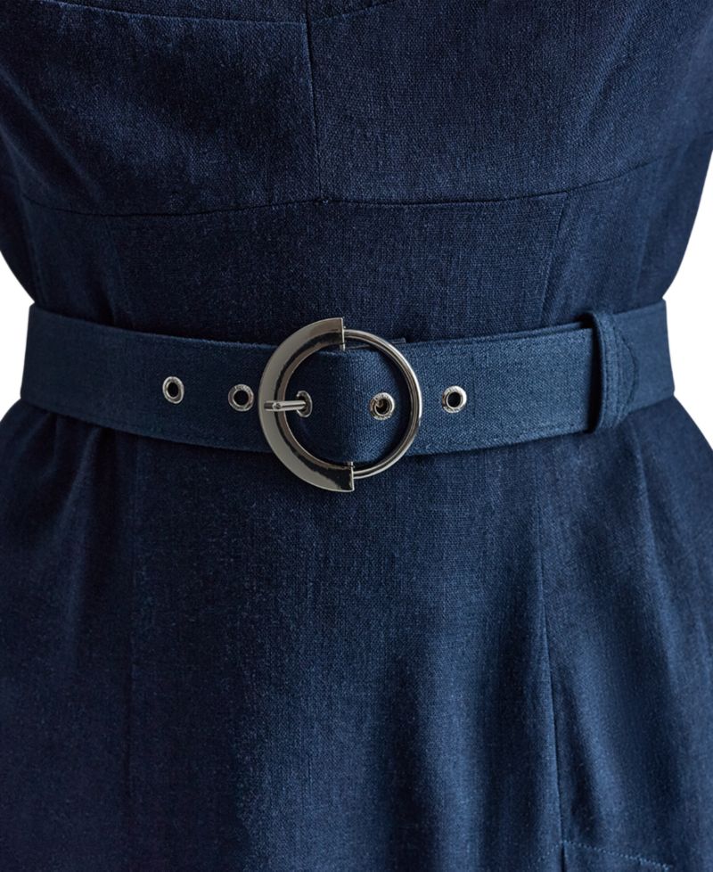 Women's Seated Bodice Sweetheart Neck Midi Dress