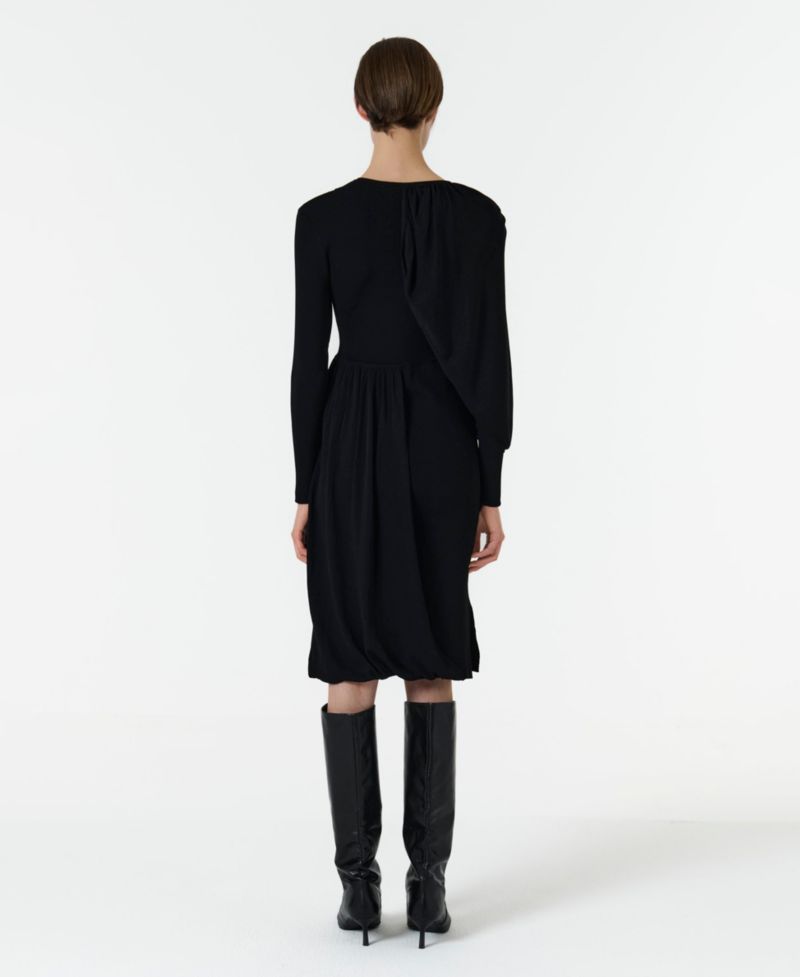 Women's Knitted Dress with Scarf Detail