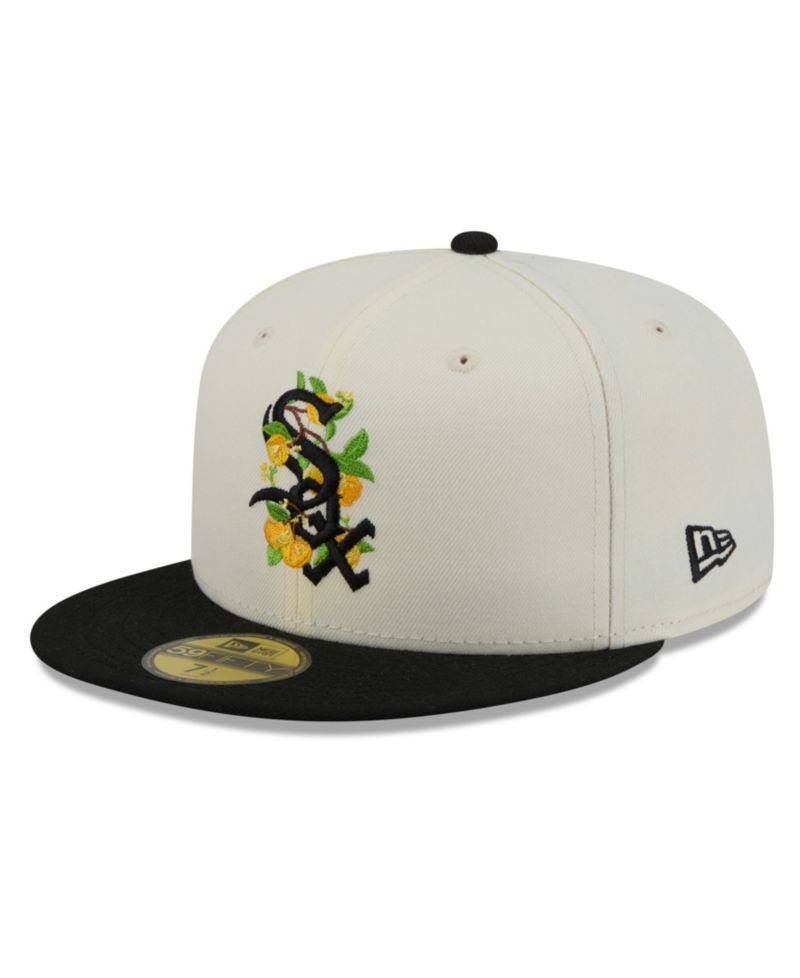 Men's White/Black Chicago White Sox Blossom 59FIFTY Fitted Hat