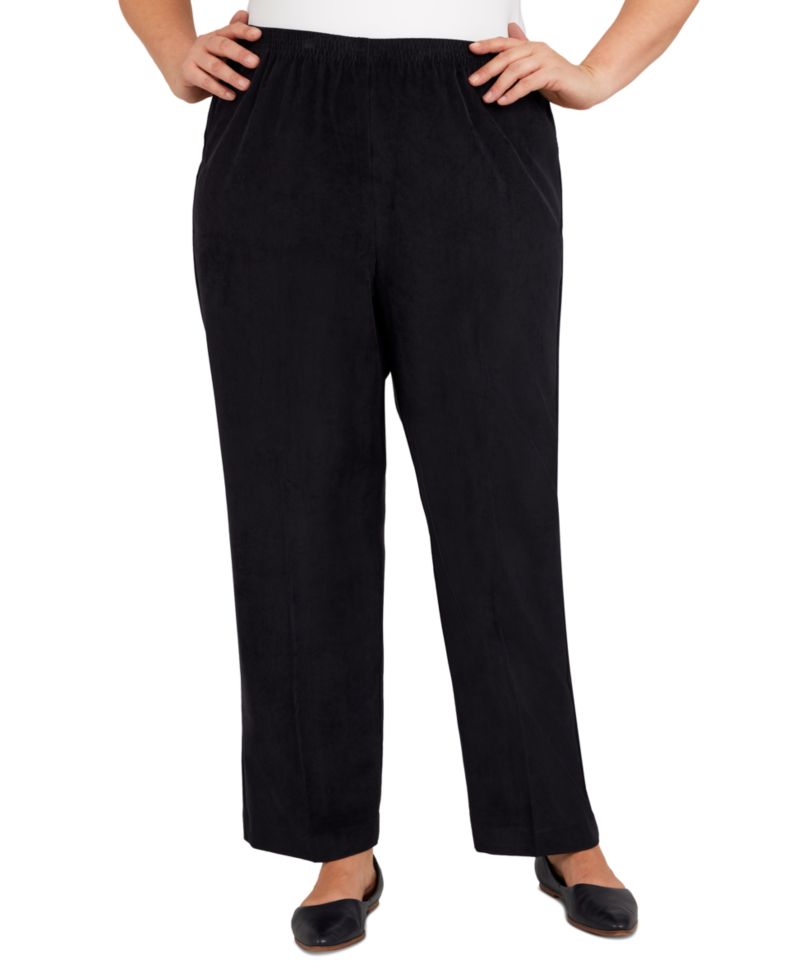 Plus Size Corduroy Elastic Waistband Pants