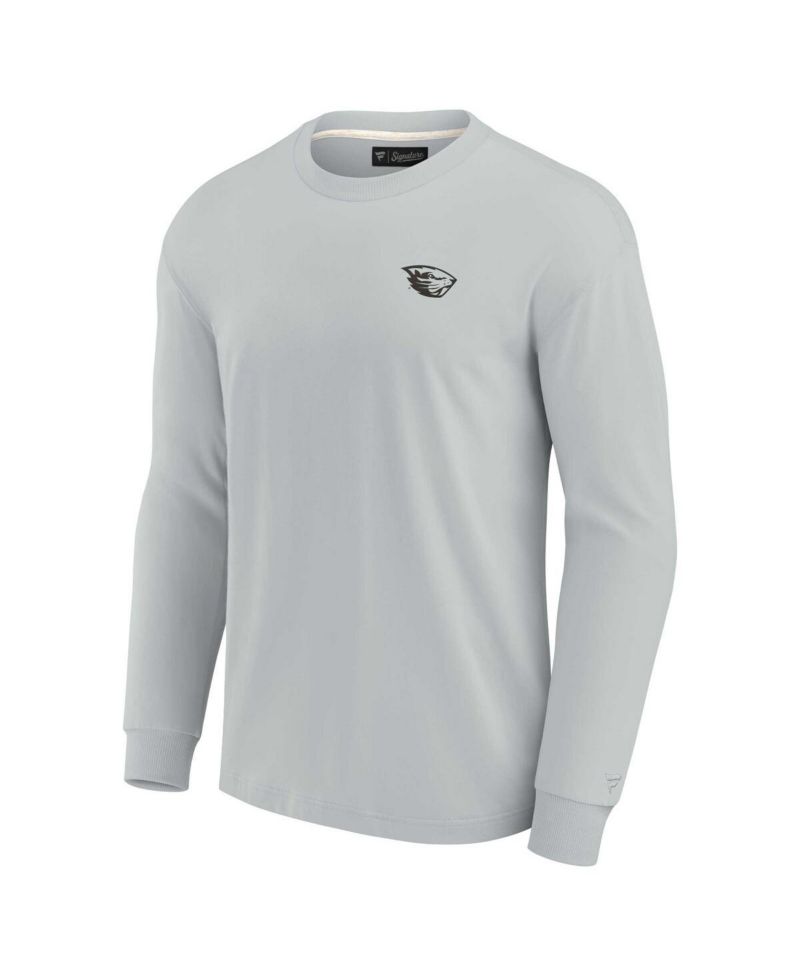 Men's and Women's Gray Oregon State Beavers Super Soft Long Sleeve T-shirt
