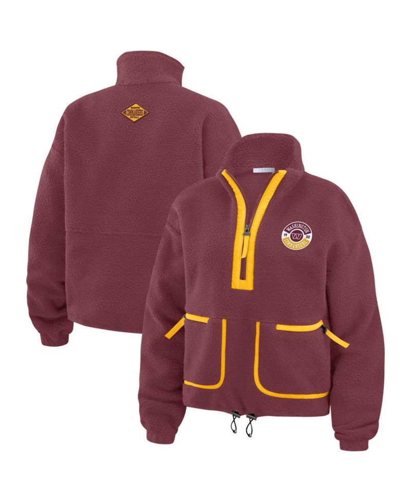 Women's Burgundy Washington Commanders Polar Fleece Half-Zip Jacket