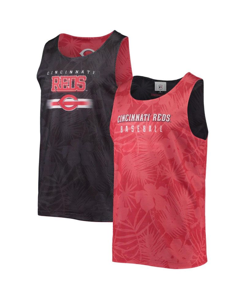 Men's Red Cincinnati Reds Floral Reversible Mesh Tank Top