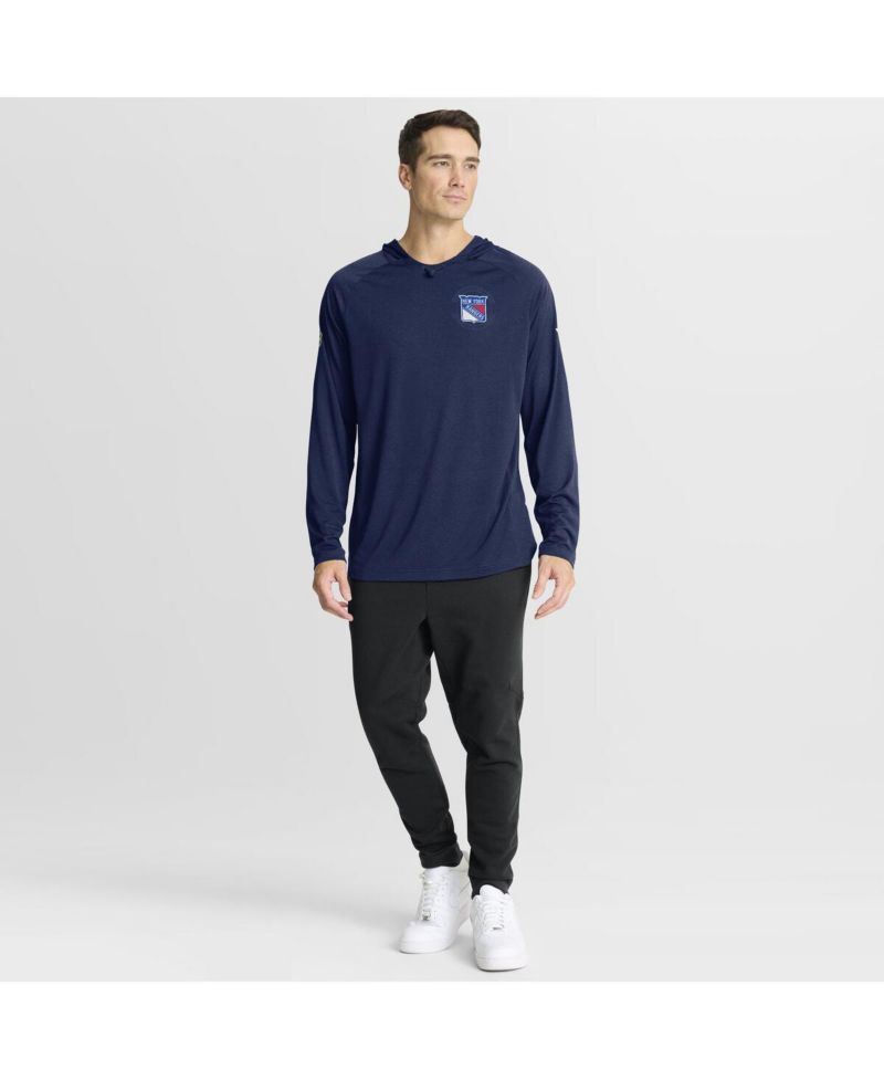 Men's Navy New York Rangers Authentic Pro Rink Raglan Hoodie