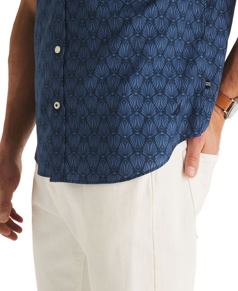 Men's Short-Sleeve Shell Print Shirt