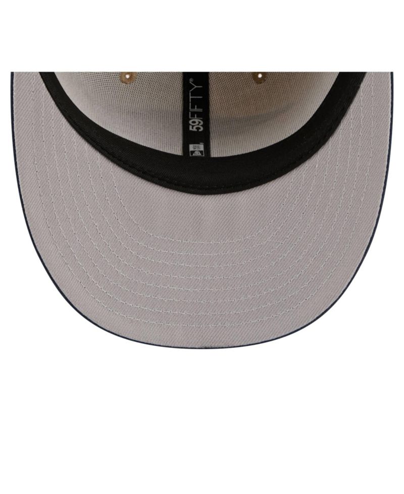 Men's Natural/Navy New England Patriots Pre-Curved Twine 59FIFTY Fitted Hat