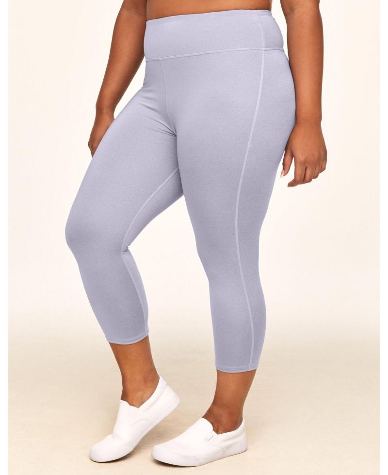 Plus Size Haley Heathered Crop Heather Compression Activewear Crop Legging