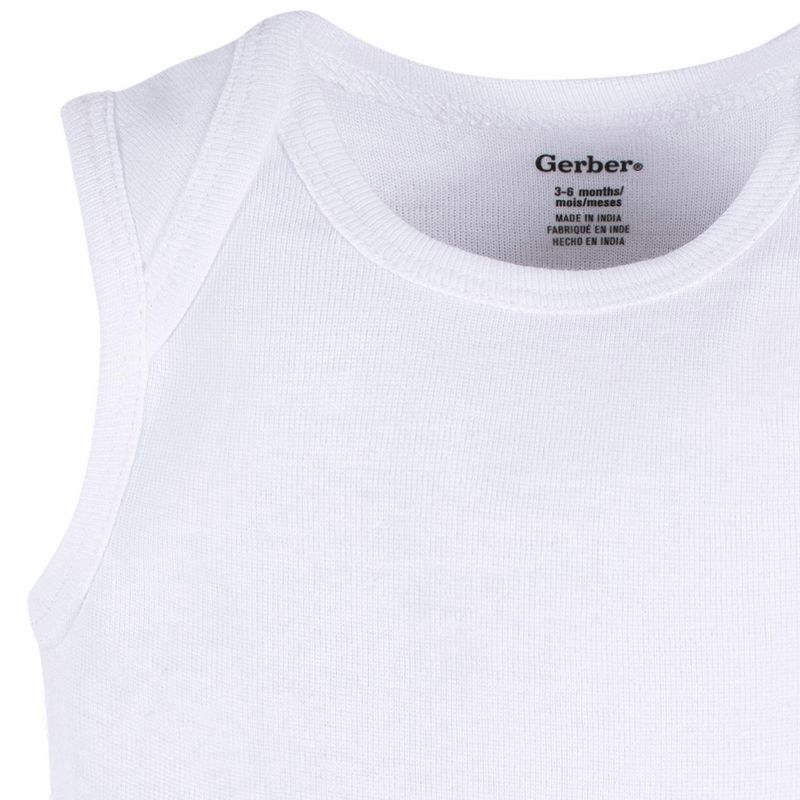 Baby Boys or Baby Girls White Sleeveless Onesies Bodysuits, 5-Pack