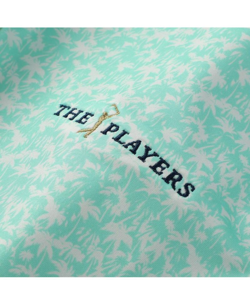 Men's Teal THE PLAYERS Hidden Palm Print Lisle Polo Shirt