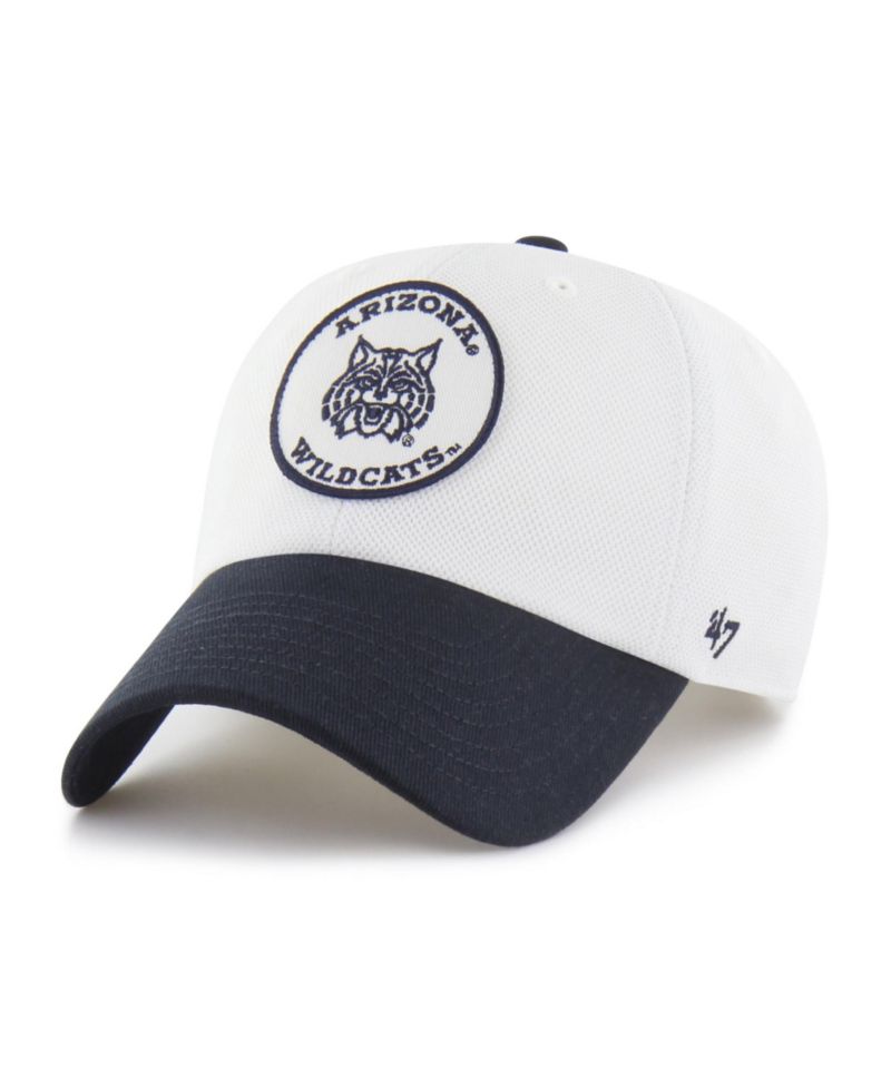 Men's and Women's '47 White/Navy Arizona Wildcats Pique Patch Clean Up Adjustable Hat