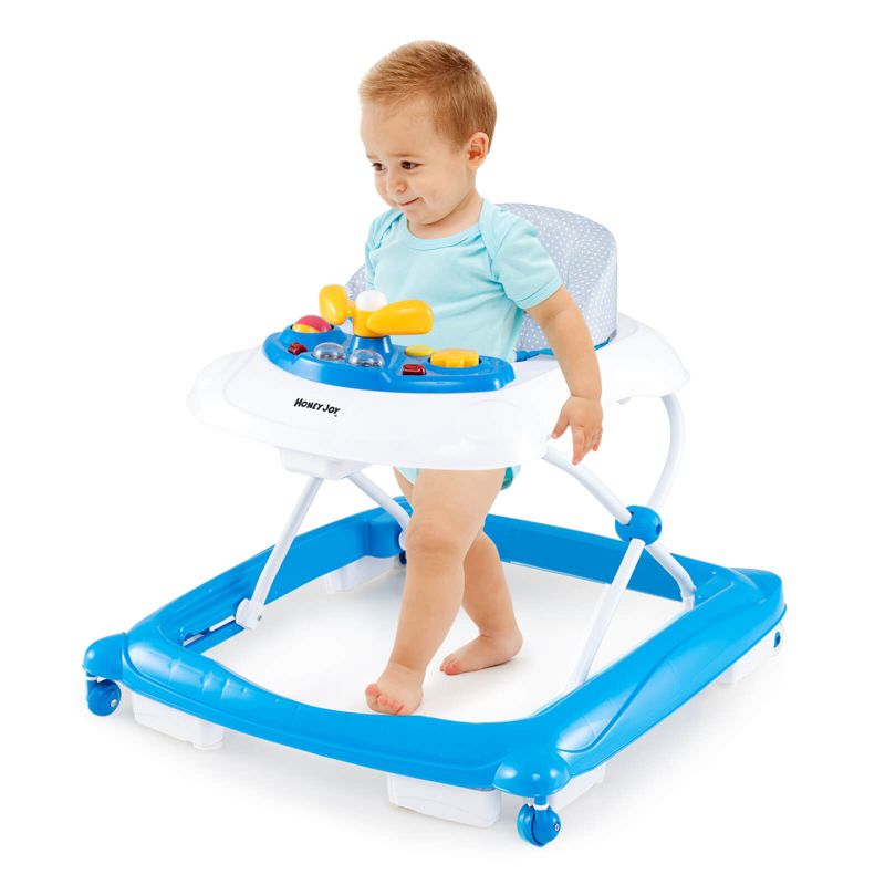 Foldable Baby Walker with 3 Adjustable Heights Comfy Padded Seat