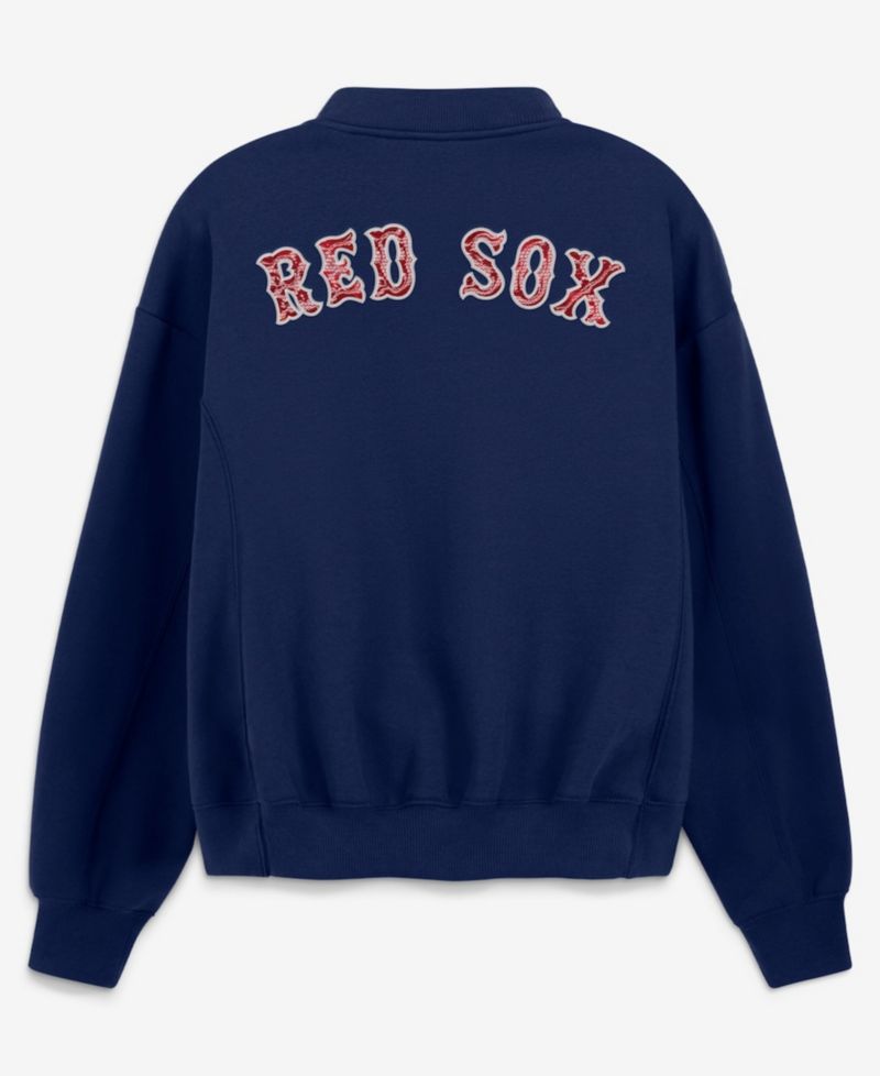 Women's Navy Boston Red Sox Oversized Rage Against Full-Zip Jacket