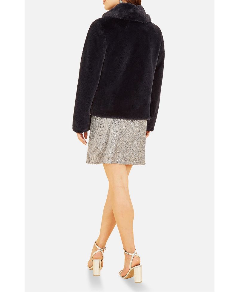 Women's Short Wrap Faux Fur Coat