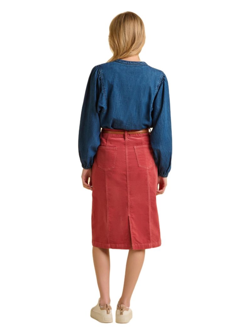 Women's Auri Long Sleeve Round Neck Denim Shirt
