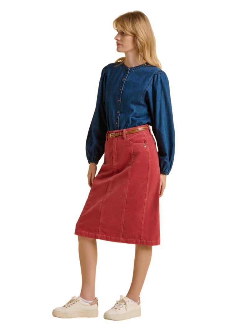 Women's Auri Long Sleeve Round Neck Denim Shirt