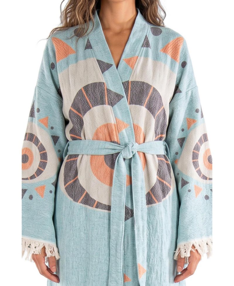 Women's Saphira Handwoven Jacquard V-Neck Cover-Up Robe