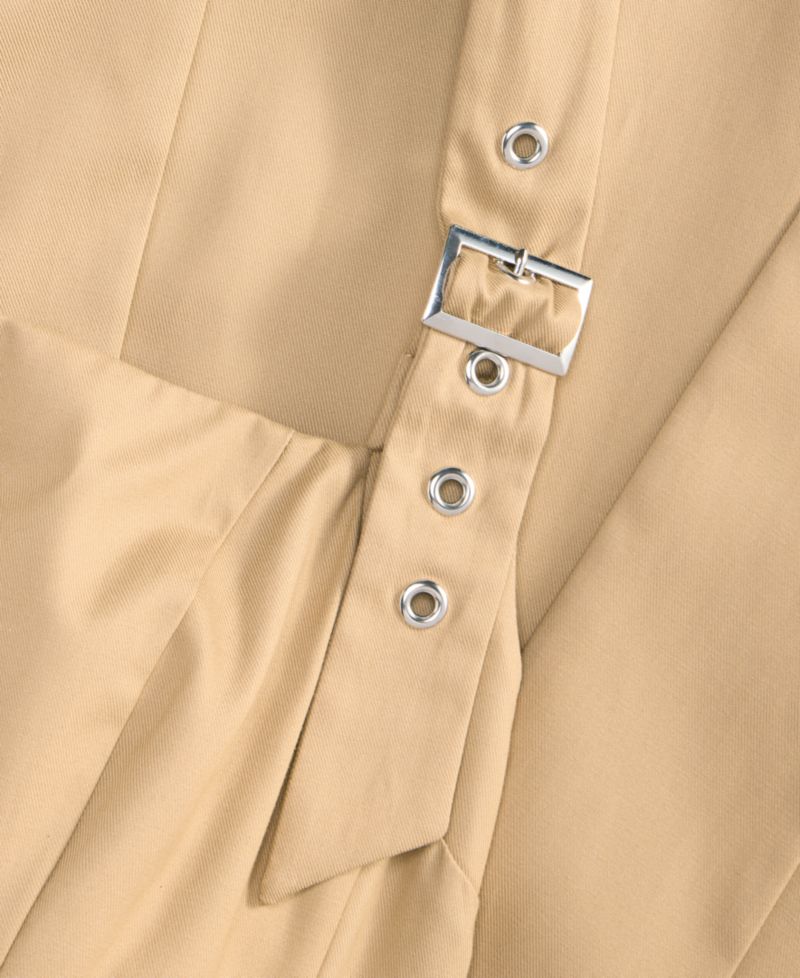 Juniors' Buckle Halter-Strap Midi Dress