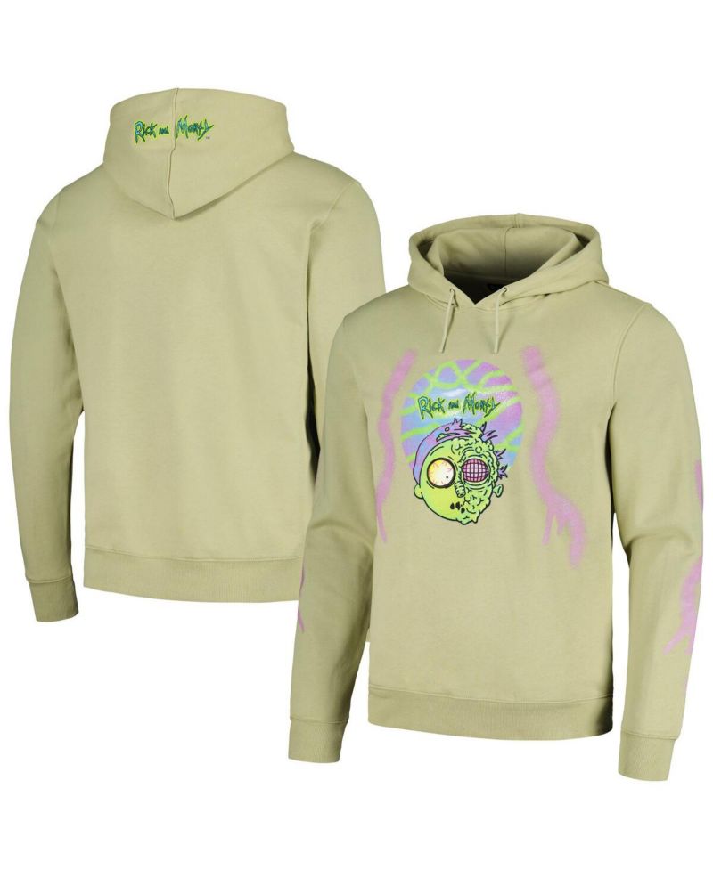 Men's and Women's Olive Rick And Morty Pullover Hoodie