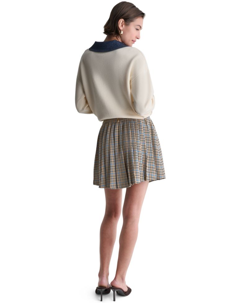 Women's Plaid Pleated A-Line Mini Skirt