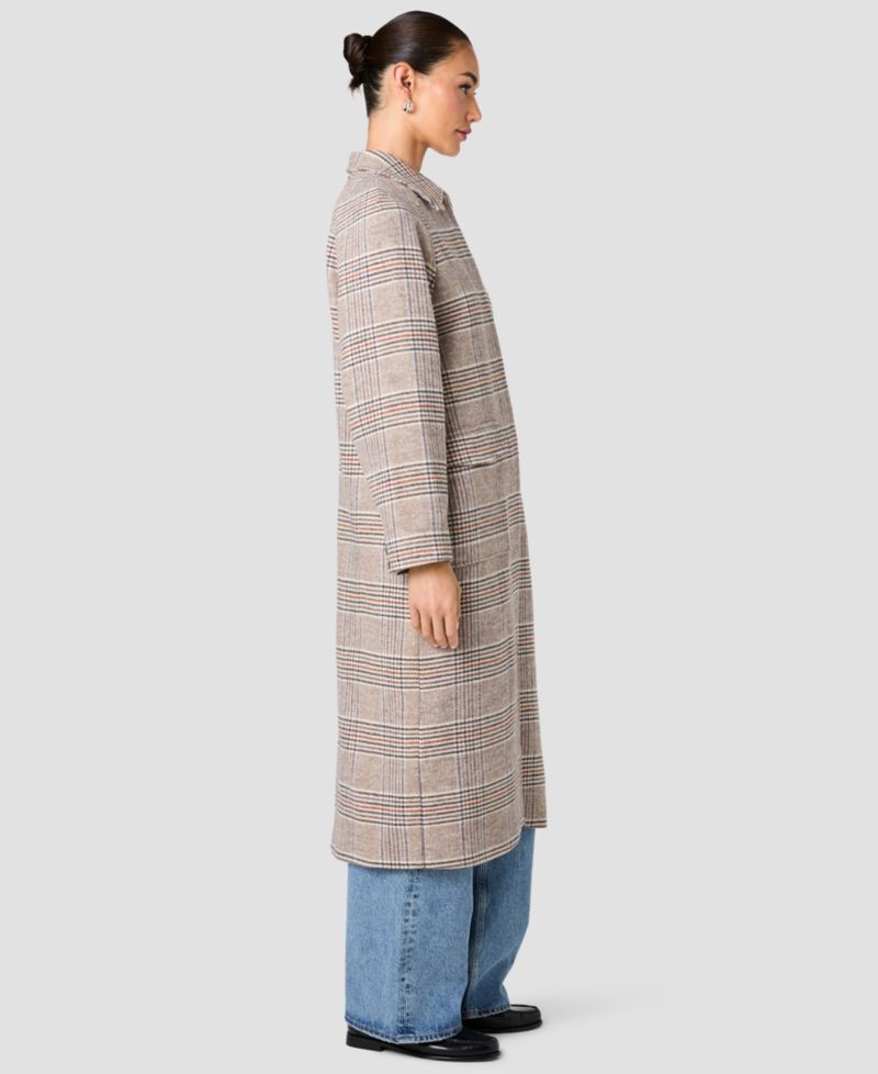 Women's Sutton Tailored Plaid Long Coat