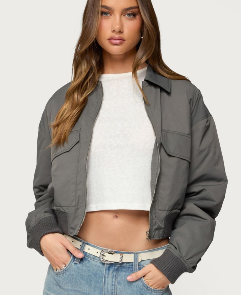 Women's Dolan Ruched Oversized Bomber Jacket